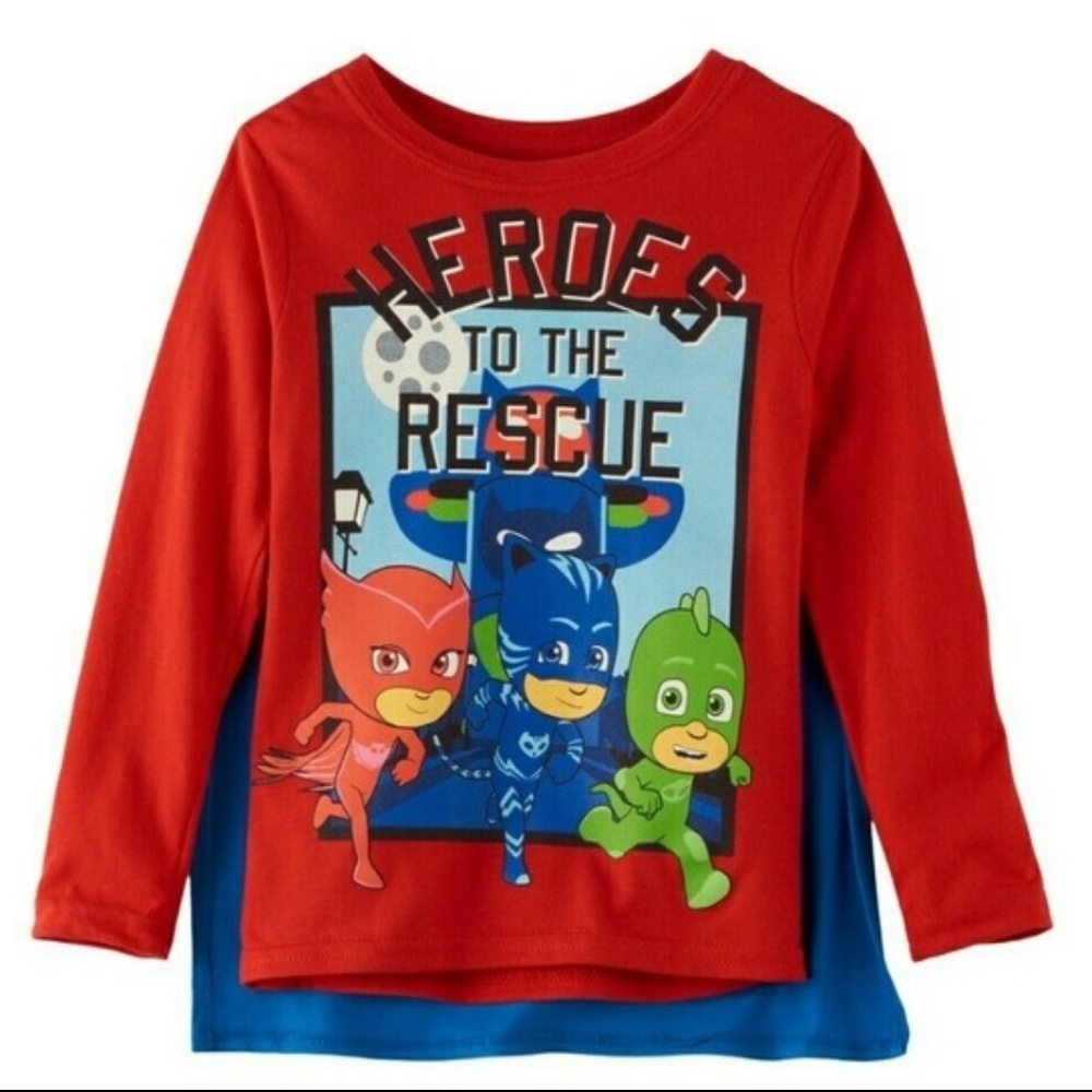 PJ MASKS - Tee shirt with Removable cape  (NWT)